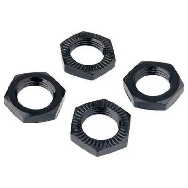 Alu 17mm Radmutter gezahnt schwarz H-SPEED